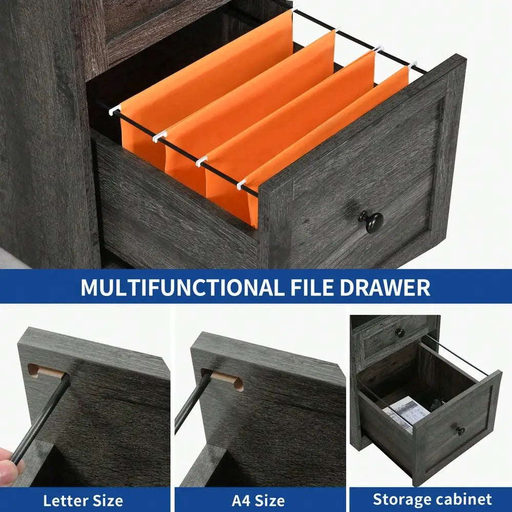 L Shaped Desk Lift Top Corner Computer Desk w/ Drawers