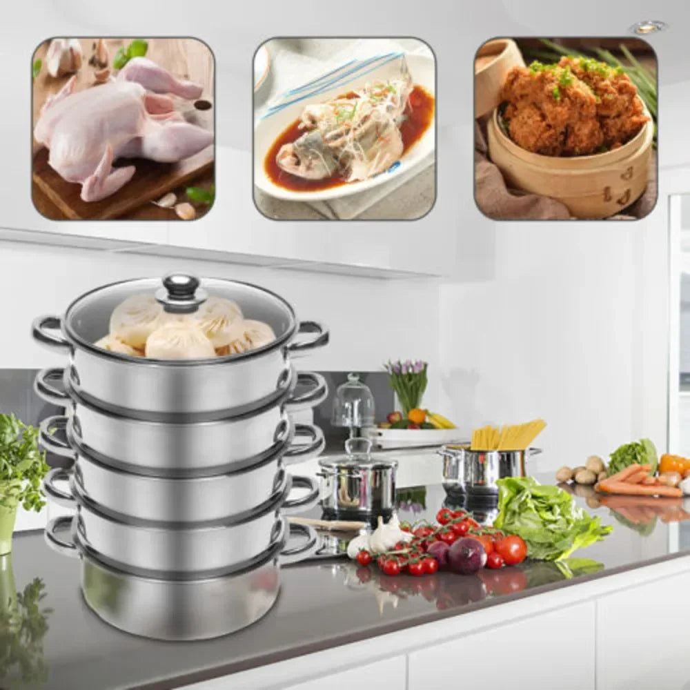 5-layer 26cm Stainless Steel Boilers Steamer Steam Cooker