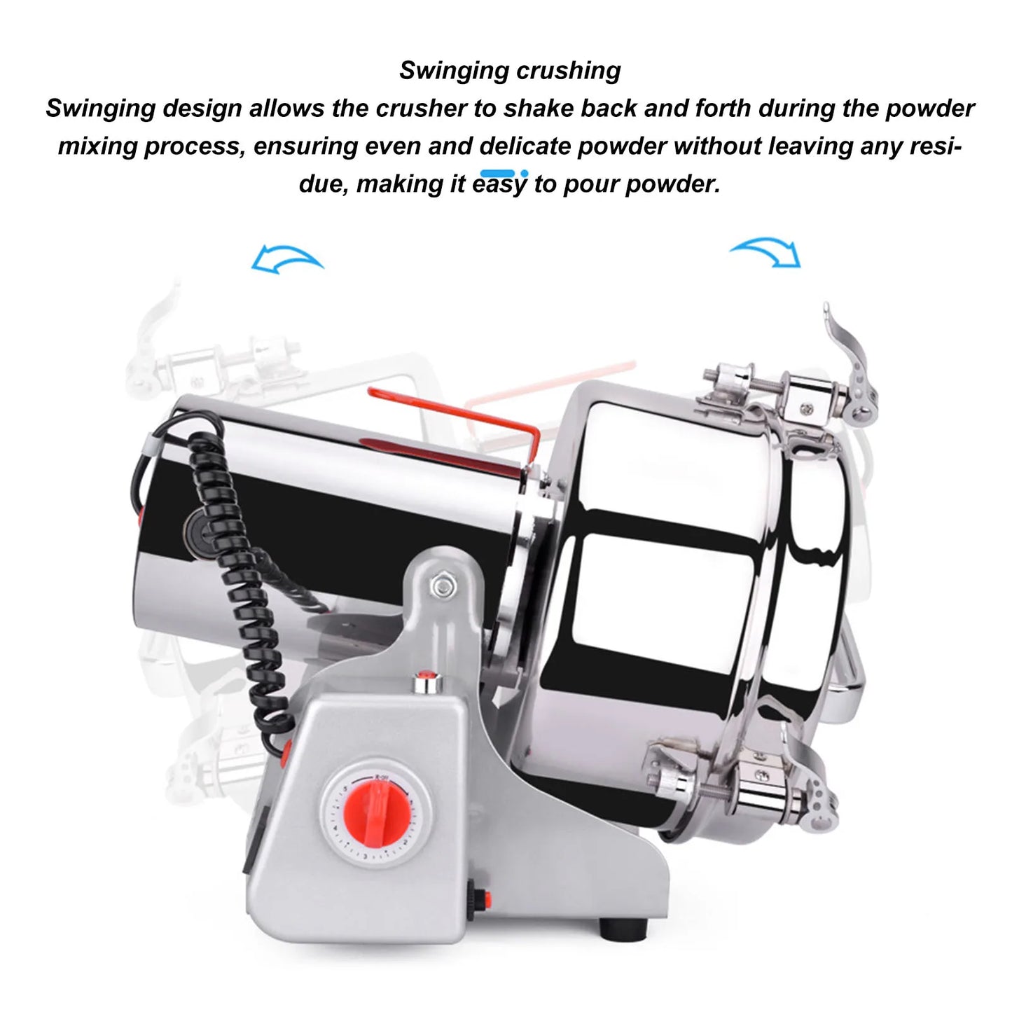 1000g Electric Grinding Machine High Speed Swing Commercial Grain Mill Grinder for Spices Coffee Beans Seasoning Rice 3000W 110V