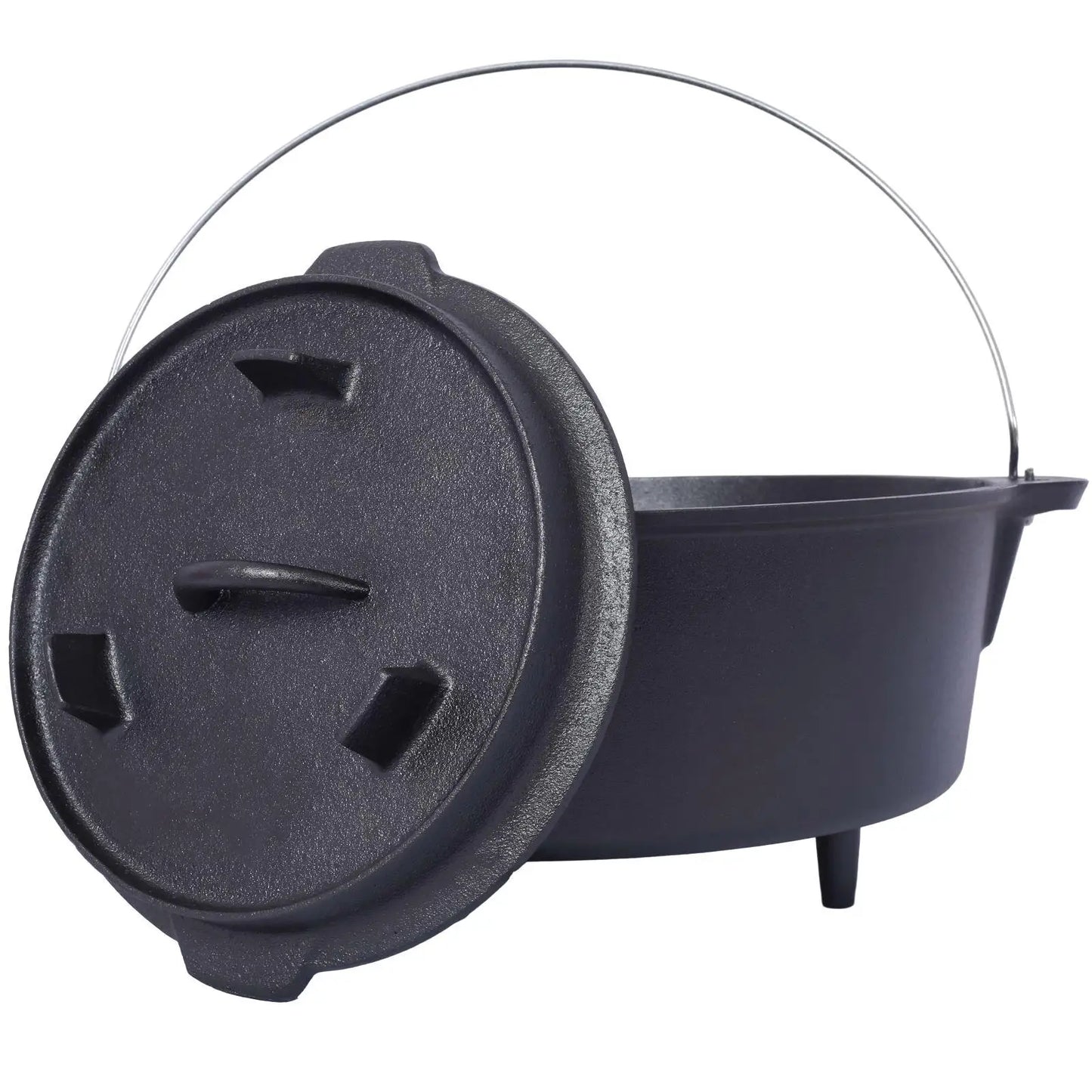 8QT Pre-Seasoned Cast Iron Dutch Oven & Skillet Lid - , BBQs,