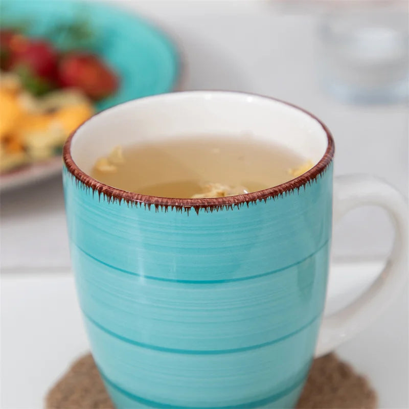 16Pcs Porcelain Dinnerware Set Vintage Ceramic Plate Set with Dinner Plate/Dessert Plate/Bowl/Mug Set