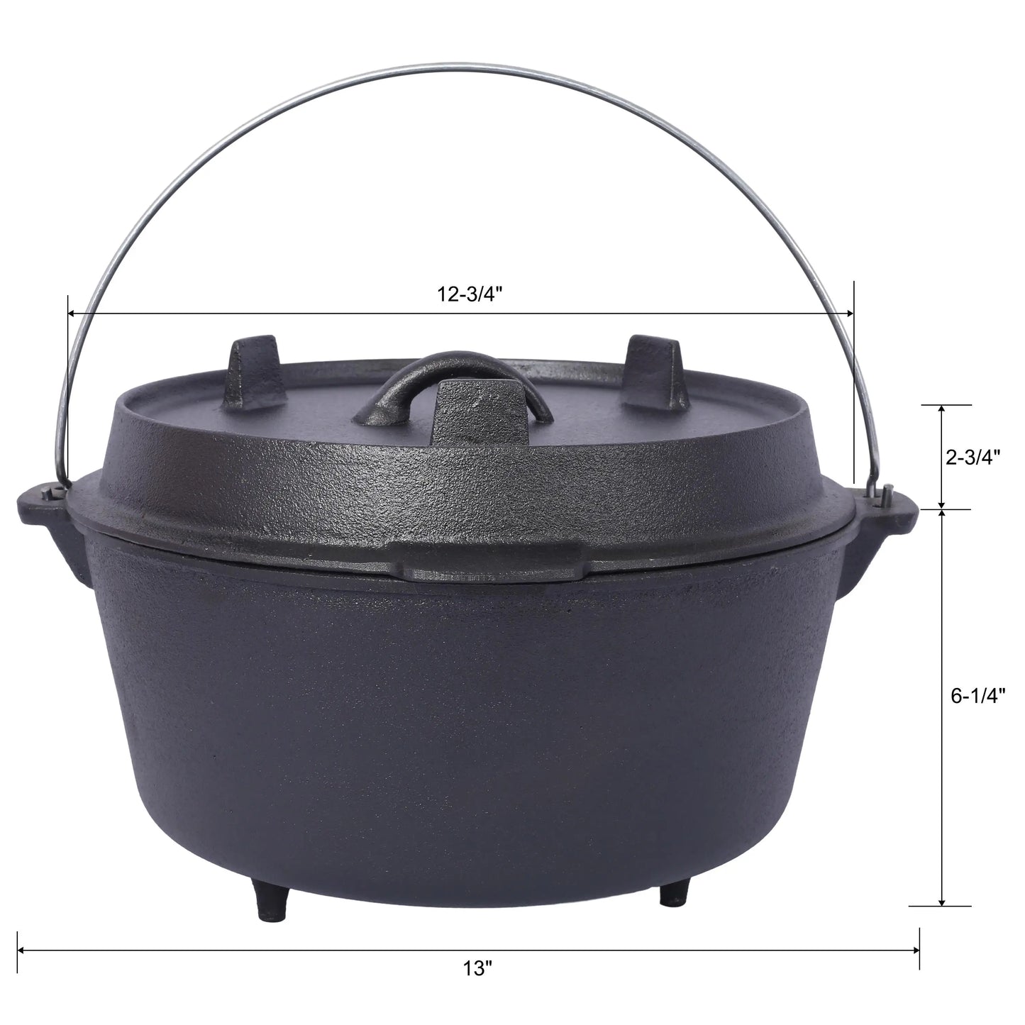 8QT Pre-Seasoned Cast Iron Dutch Oven & Skillet Lid - , BBQs,
