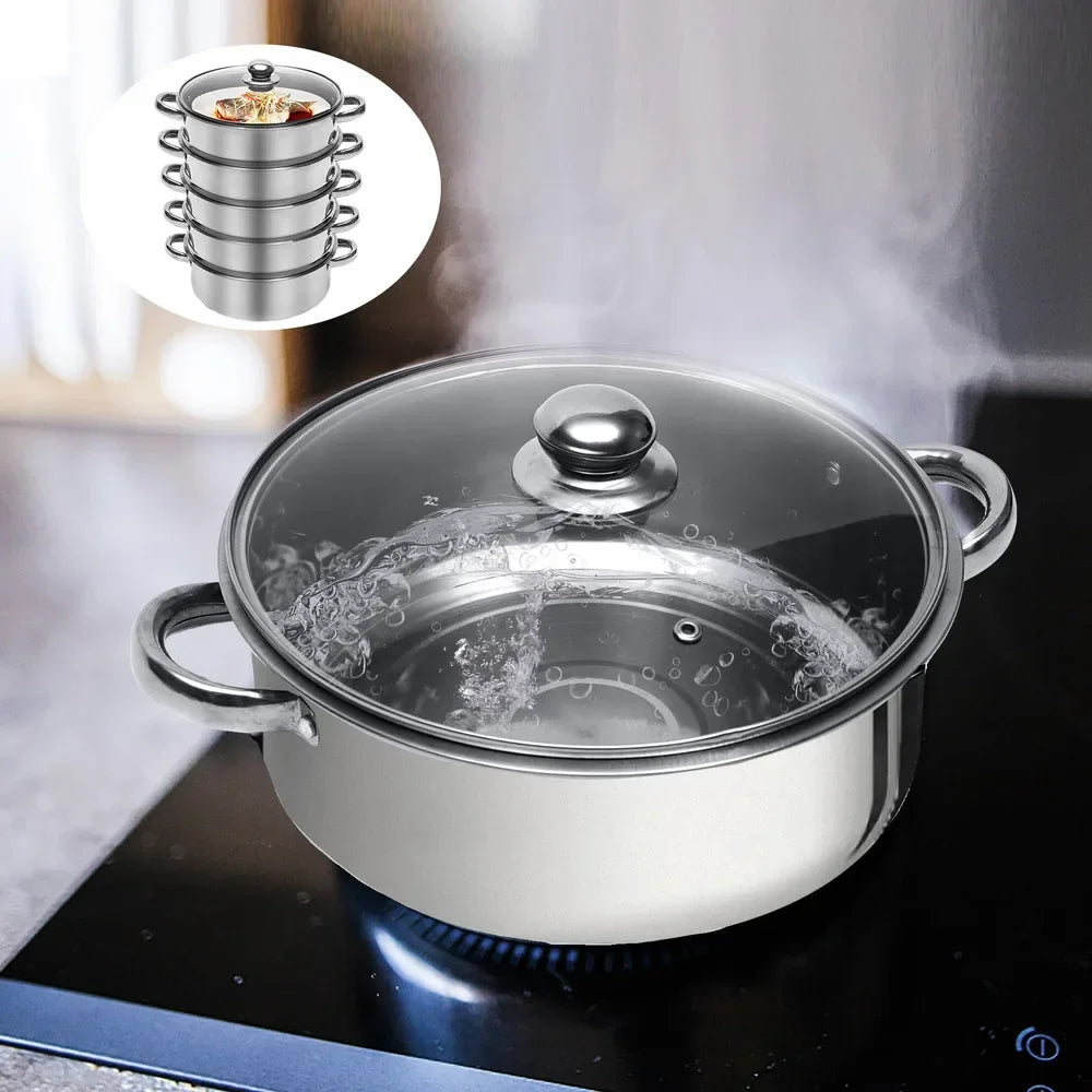 5-layer 26cm Stainless Steel Boilers Steamer Steam Cooker