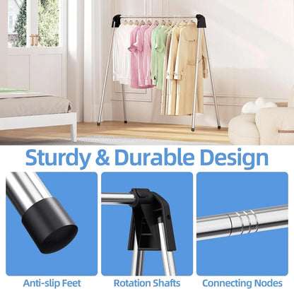 Clothes Drying Rack Foldable 55 Inch Laundry Rack Indoor Outdoor