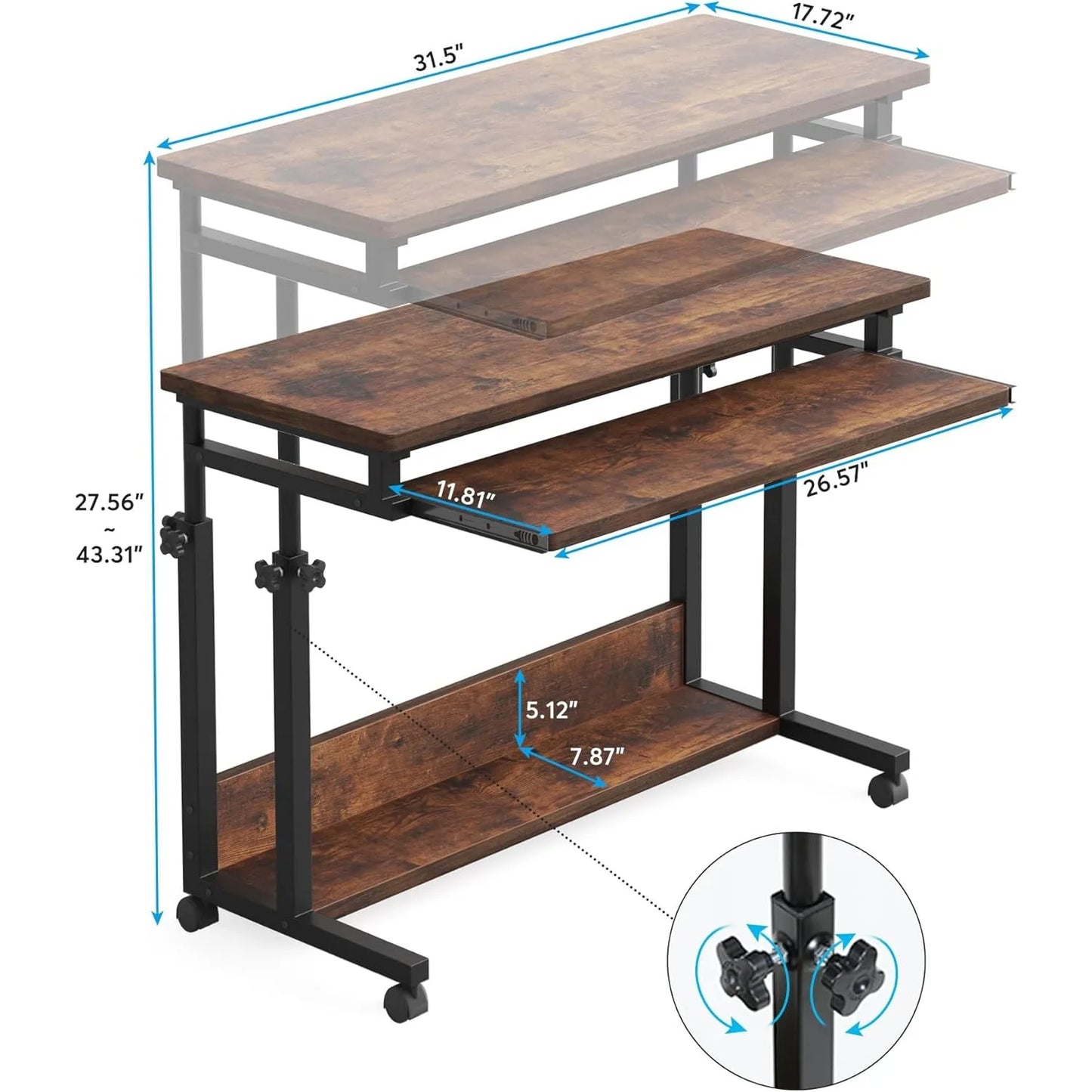 Portable Desk Height Adjustable Laptop table