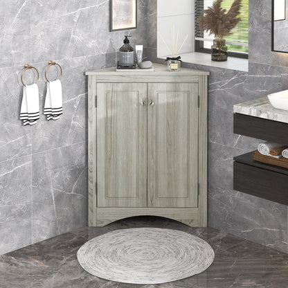 Oak Triangle Bathroom Storage Cabinet