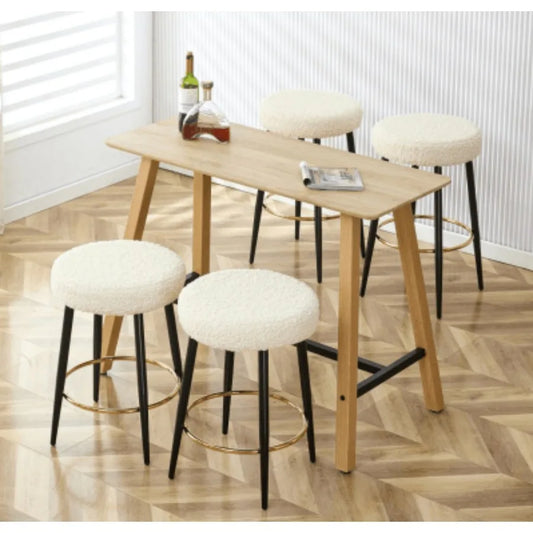 Counter Height Bar Stools Set of 2 PU Kitchen Stools