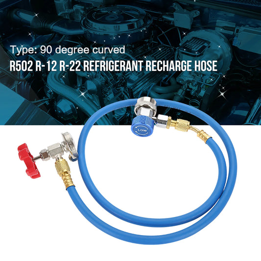 R134a Refrigerant Recharge Hose High Pressure 1/4" Flare Male Easy Lock Coupler Sleeve Protection R502 R-12 R-22 AC Repair Tool