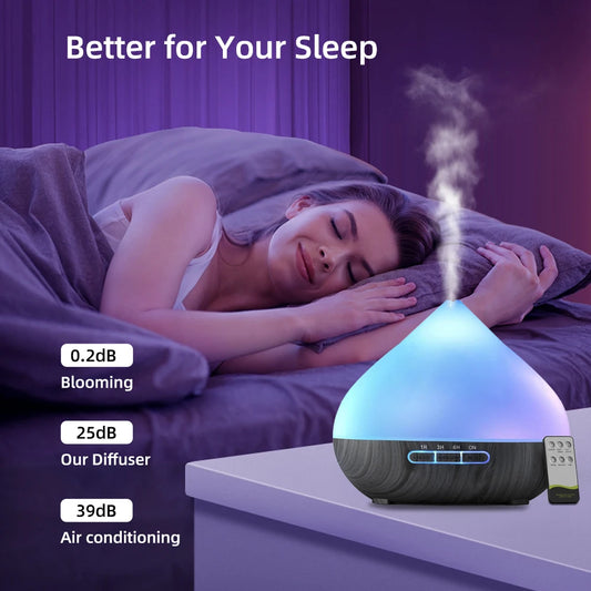 500ml Ultrasonic Air Humidifier Aromatherapy mist Essential Oil Diffuser