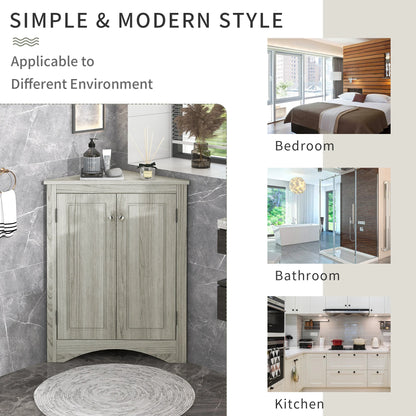Oak Triangle Bathroom Storage Cabinet