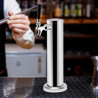 Bymaocar Single Head Brew Column Beer Tower Beverage Dispenser Stainless Steel Copper Core Single Faucet for Home Brewing