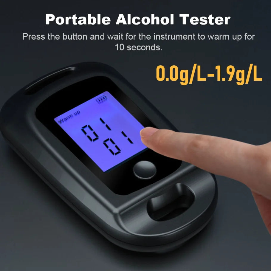 Alcohol Tester Digital Alcohol Detector LCD Display Breathalyzer Police Alcotester Professional Grade Accuracy Alcoholmeter New