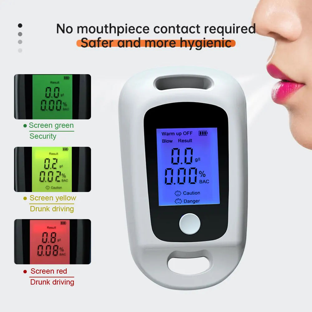 Alcohol Tester Digital Alcohol Detector LCD Display Breathalyzer Police Alcotester Professional Grade Accuracy Alcoholmeter New