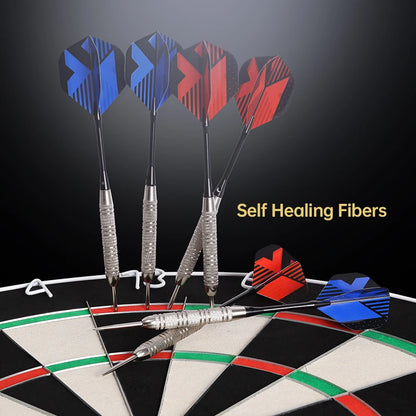 Professional Kenya Sisal Dart Board 18 Inch with Steel Tip Darts Outdoor Blade Net Dart Board Set with Swivel Number Ring Includ