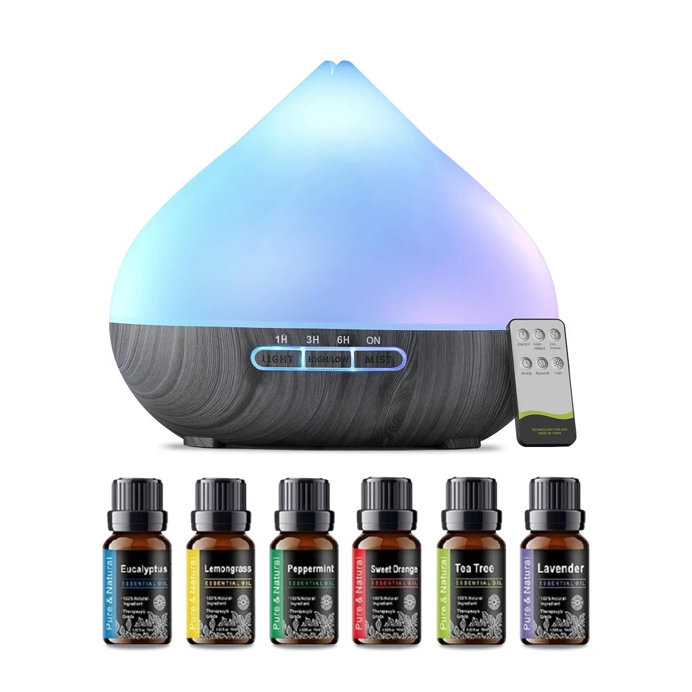 500ml Ultrasonic Air Humidifier Aromatherapy mist Essential Oil Diffuser