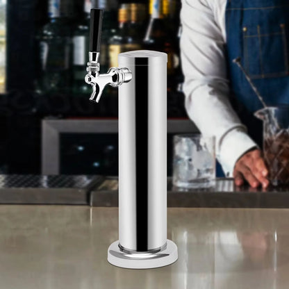 Bymaocar Single Head Brew Column Beer Tower Beverage Dispenser Stainless Steel Copper Core Single Faucet for Home Brewing