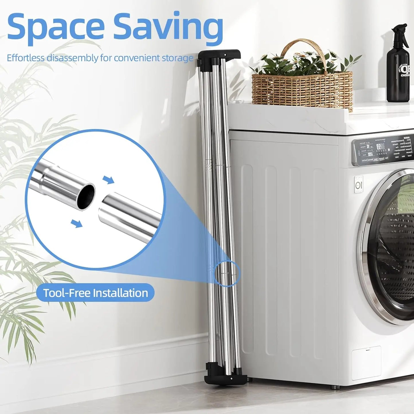 Clothes Drying Rack Foldable 55 Inch Laundry Rack Indoor Outdoor