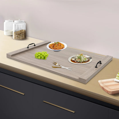 30 x 22" Large Solid Wood Noodle Board Stove Cover with Handle,