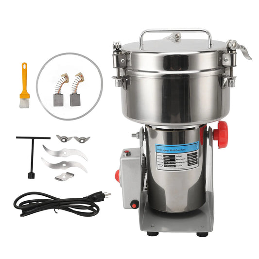 1000g Electric Grinding Machine High Speed Swing Commercial Grain Mill Grinder for Spices Coffee Beans Seasoning Rice 3000W 110V