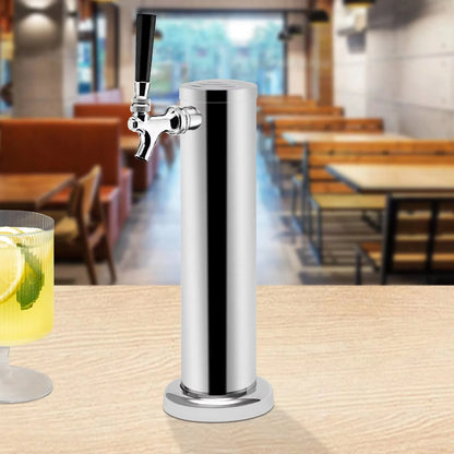 Bymaocar Single Head Brew Column Beer Tower Beverage Dispenser Stainless Steel Copper Core Single Faucet for Home Brewing