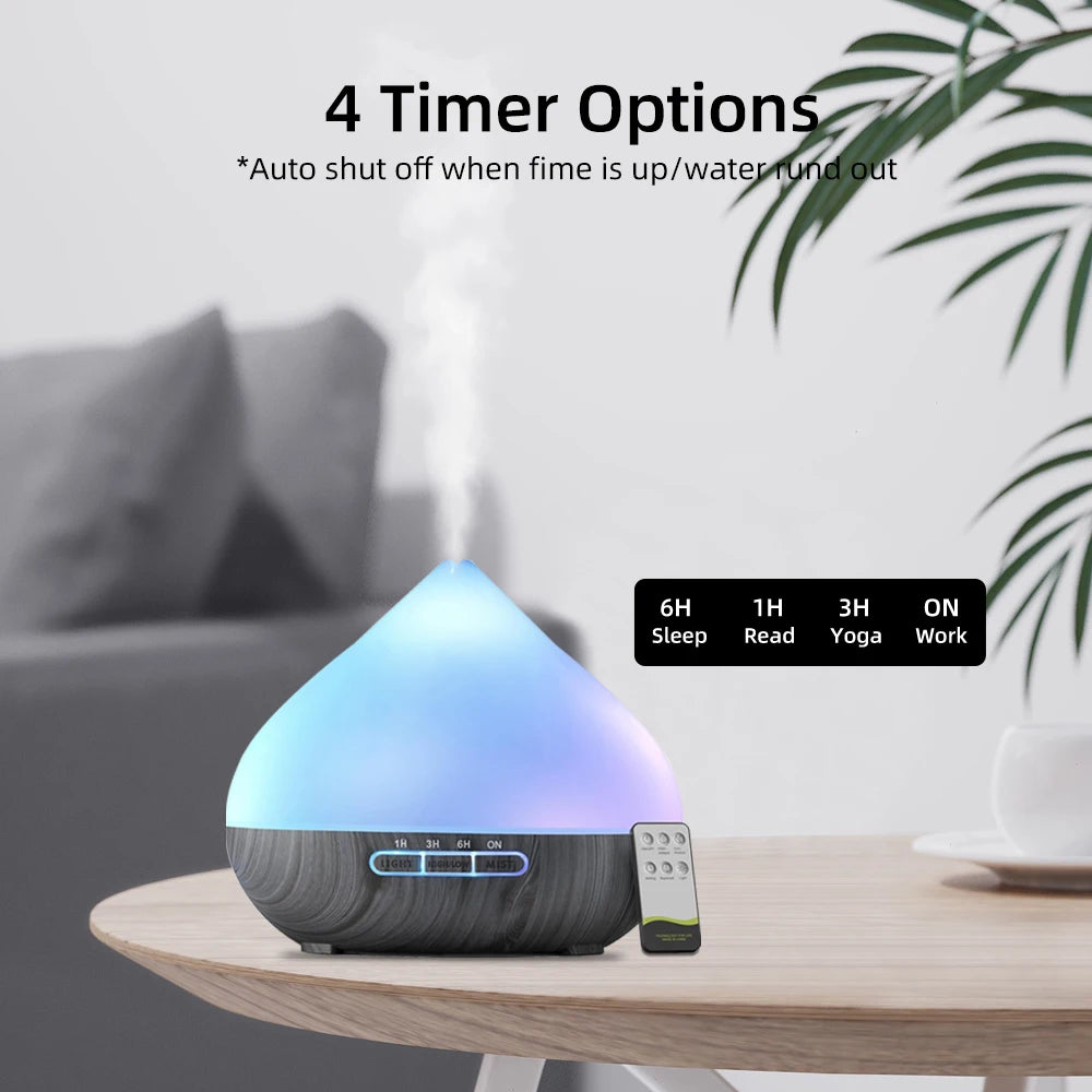 500ml Ultrasonic Air Humidifier Aromatherapy mist Essential Oil Diffuser