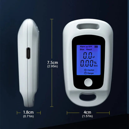 Alcohol Tester Digital Alcohol Detector LCD Display Breathalyzer Police Alcotester Professional Grade Accuracy Alcoholmeter New