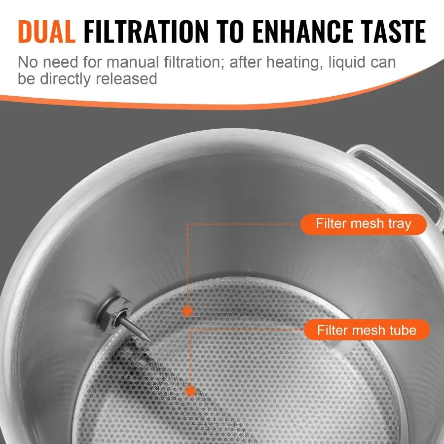 Stainless Steel Kettle 16 GALLON Brewing Pot Tri Ply Bm for Beer Brew Pot