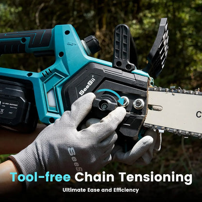 Seesii Chainsaw Cordless 12-inch CH1200+ HandHeld Brushless Electric Chain Saw For Makita Battery 2*5.0Ah Pruning Power Tool