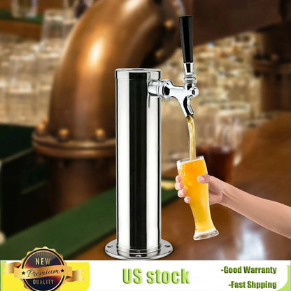 Bymaocar Single Head Brew Column Beer Tower Beverage Dispenser Stainless Steel Copper Core Single Faucet for Home Brewing