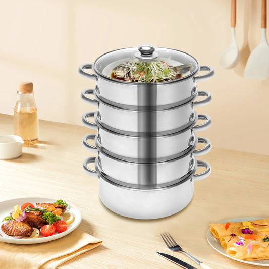 5-layer 26cm Stainless Steel Boilers Steamer Steam Cooker